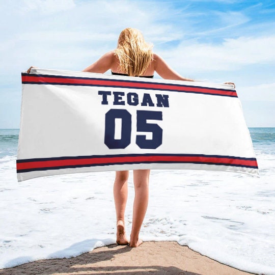 Sports Personalized Beach Towel Personalized Name Bath Towel Custom Pool Towel Beach Towel With Name Outside Birthday Vacation Gift