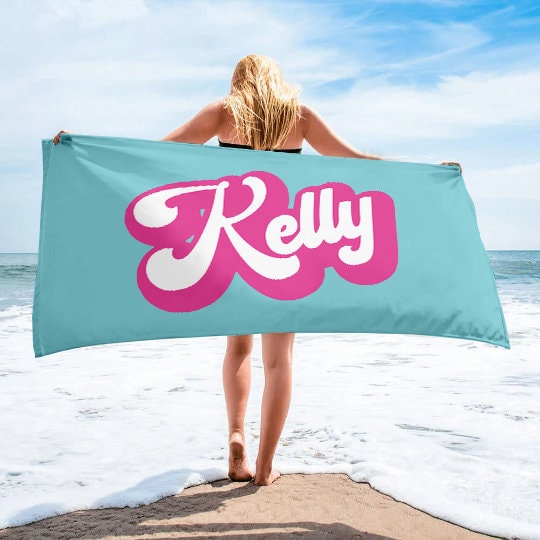 RETRO Style Personalized Beach Towel Personalized Name Bath Towel Custom Pool Towel Beach Towel With Name Outside Birthday Vacation Gift - CustomCooper