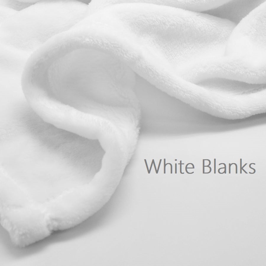Sublimation Blank Blanket Polyester Blanket 100% Polyester Fleece Plush Minky Blanket White Blanket - 3 Size Options
