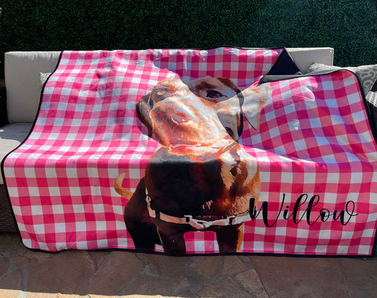 Personalized Water Repellent Picnic Blanket - Made in USA (59"x50")