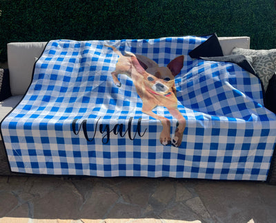 Personalized Water Repellent Picnic Blanket - Made in USA (59"x50") - CustomCooper