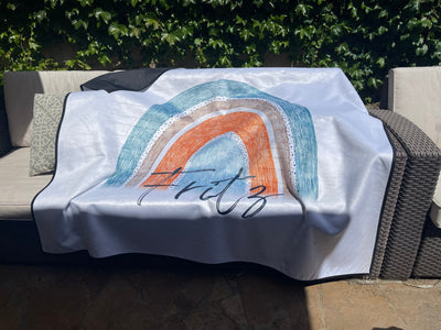 Personalized Water Repellent Picnic Blanket - Made in USA (59"x50") - CustomCooper