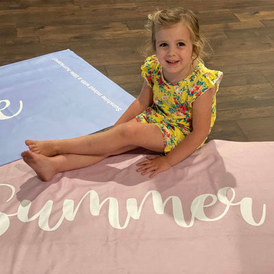 Scripty Style Personalized Beach Towel Personalized Name Bath Towel Custom Pool Towel Beach Towel With Name Outside Birthday Vacation Gift - CustomCooper