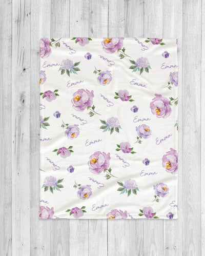 Water Paint flowers Name blanket, Personalized blanket with Name, Custom blanket gift, Personalized gift, Birthday Gift, Baby blanket - CustomCooper
