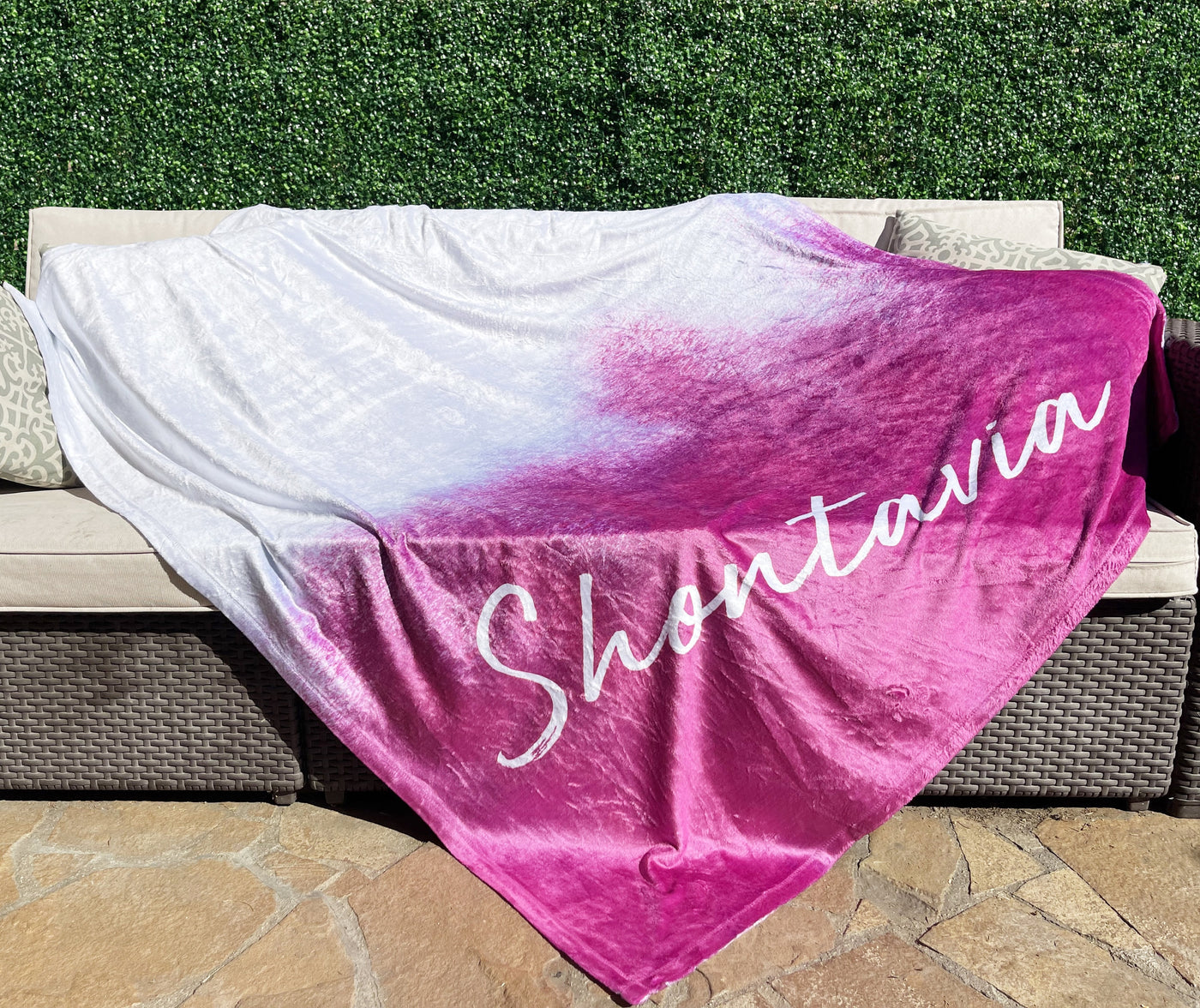 Personalized Tie Dye Style Print Blanket, Custom Blanket With Name Outside Birthday Holiday Gift - CustomCooper