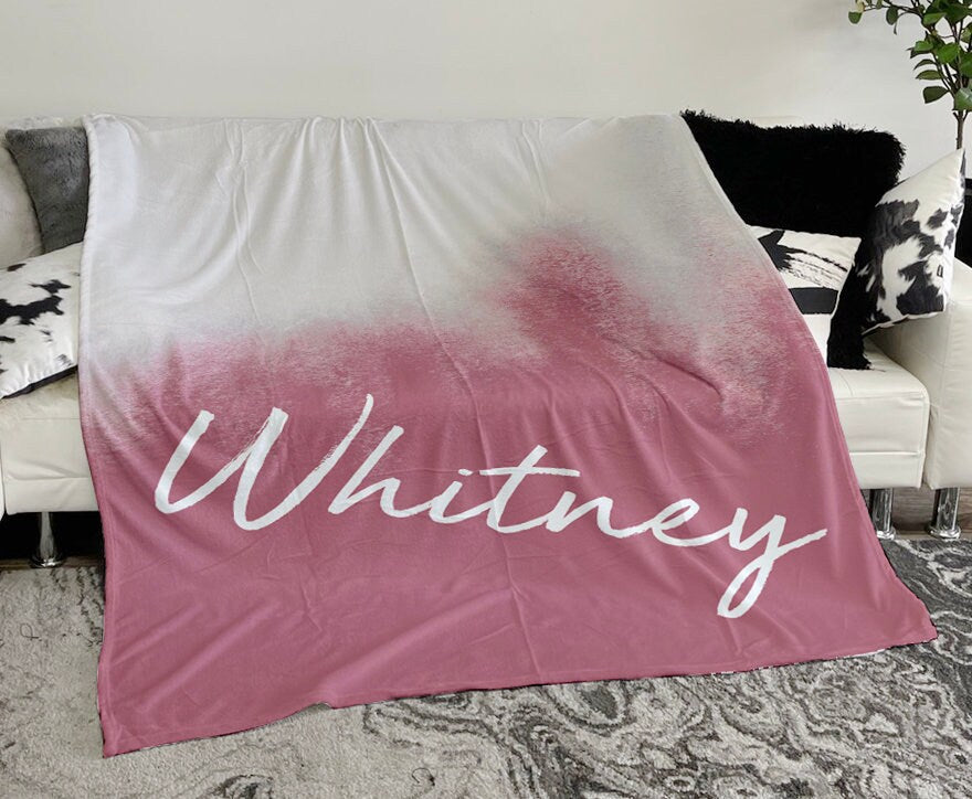 Personalized Tie Dye Style Print Blanket, Custom Blanket With Name Outside Birthday Holiday Gift