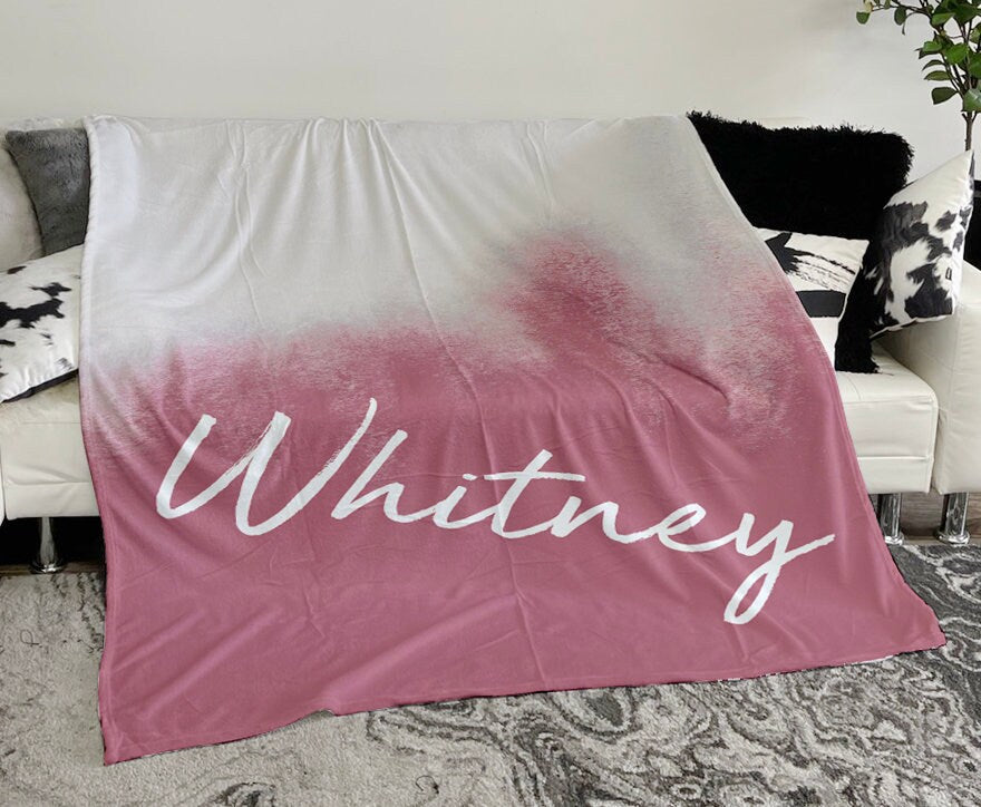 Personalized Tie Dye Style Print Blanket, Custom Blanket With Name Outside Birthday Holiday Gift - CustomCooper