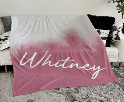 Personalized Tie Dye Style Print Blanket, Custom Blanket With Name Outside Birthday Holiday Gift - CustomCooper