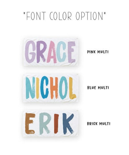 Personalized Brushed Bold Font Design Custom Pool Towel Beach Towel With Name Outside Birthday Vacation Gift