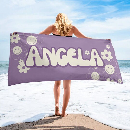 NEW Groovy Designs Personalized Beach Towel Personalized Name Bath Towel Custom Pool Towel Beach Towel  Outside Birthday Vacation Gift - CustomCooper