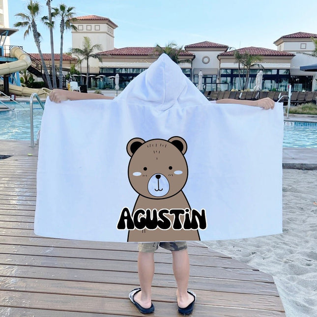 Hooded Animal Style Towel For Kids, Personalized Hooded Towels for Toddlers, Beach Towel Hoodie,  Beach Towels for Babies and Toddler - CustomCooper