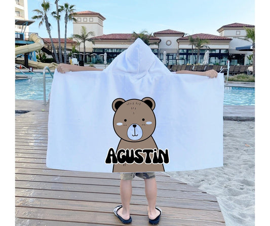 Hooded Animal Style Towel For Kids, Personalized Hooded Towels for Toddlers, Beach Towel Hoodie,  Beach Towels for Babies and Toddler