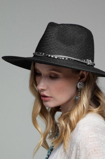 Gorgeous featuring a double trim with animal print and wide brim with inner adjustable band panama hat - CustomCooper
