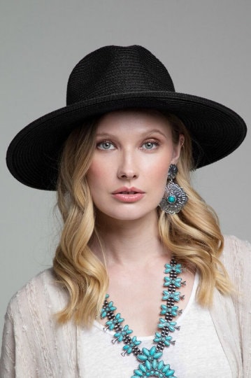Gorgeous featuring a double trim with animal print and wide brim with inner adjustable band panama hat - CustomCooper