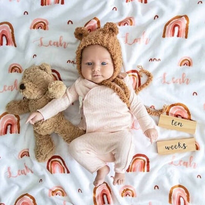 Rainbow Style Personalized Blankets with Name for Boys Girls Adult, Sparkling Print Personalized Blankets Gift - CustomCooper