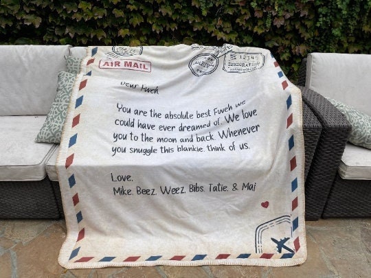 Personalized Love Letter Blanket, Handwriting Blankets for Mom, Dad, Father's Day, Grandparent, Wedding, Anniversary - CustomCooper