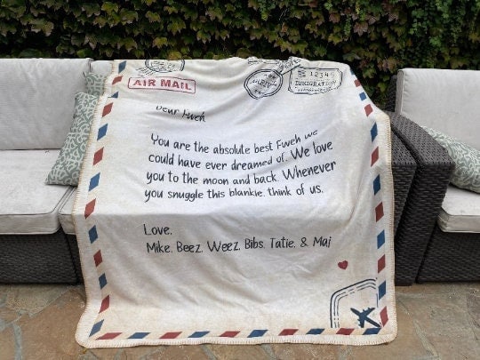 Personalized Love Letter Blanket, Handwriting Blankets for Mom, Dad, Father's Day, Grandparent, Wedding, Anniversary - CustomCooper