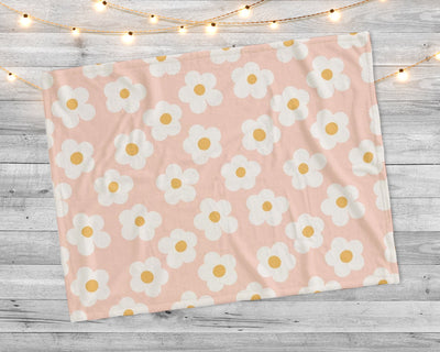 Pink Flower Design Childish pattern blanket - CustomCooper