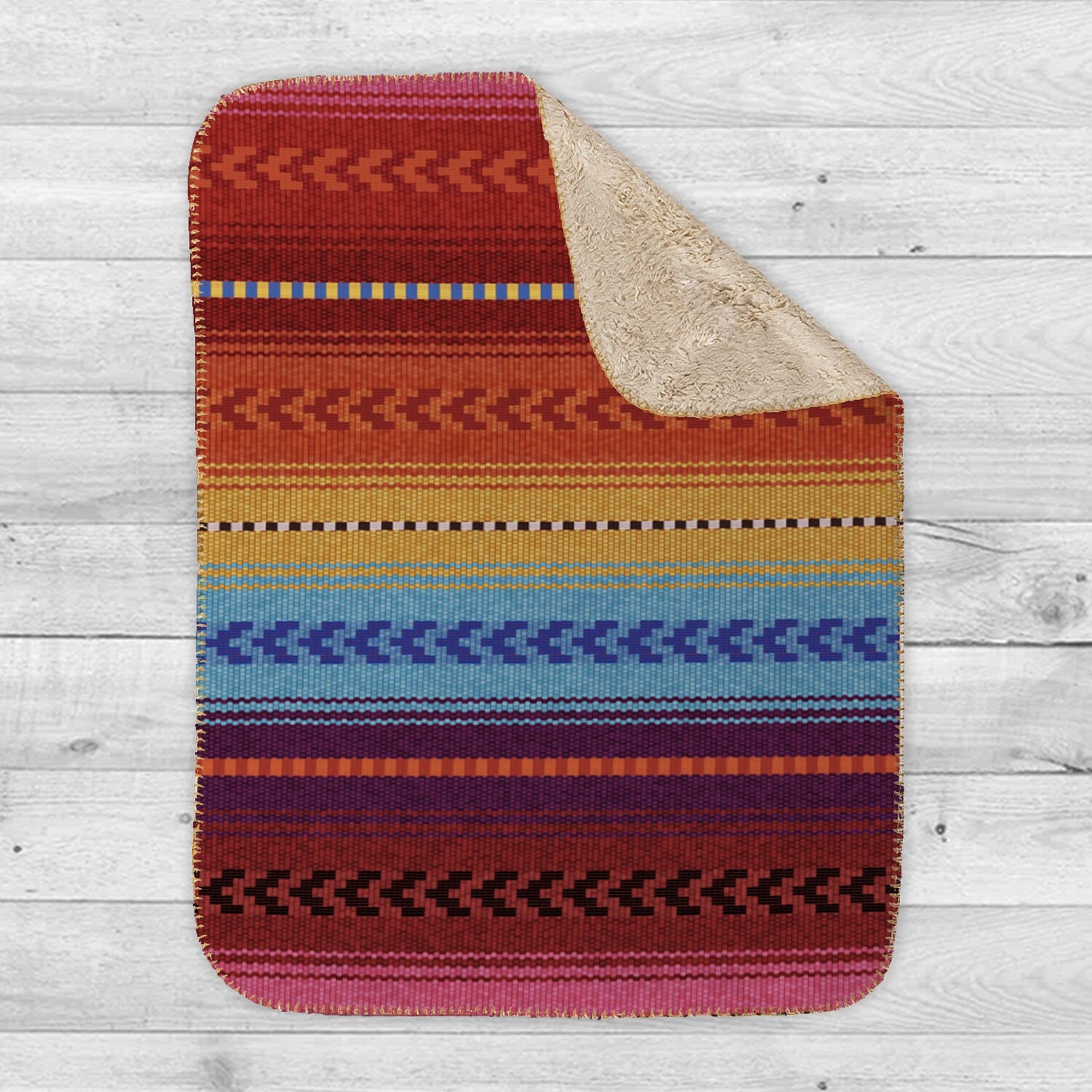 Scandinavian pattern blanket - handmade