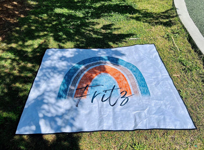 Personalized Water Repellent Picnic Blanket - Made in USA (59"x50") - CustomCooper