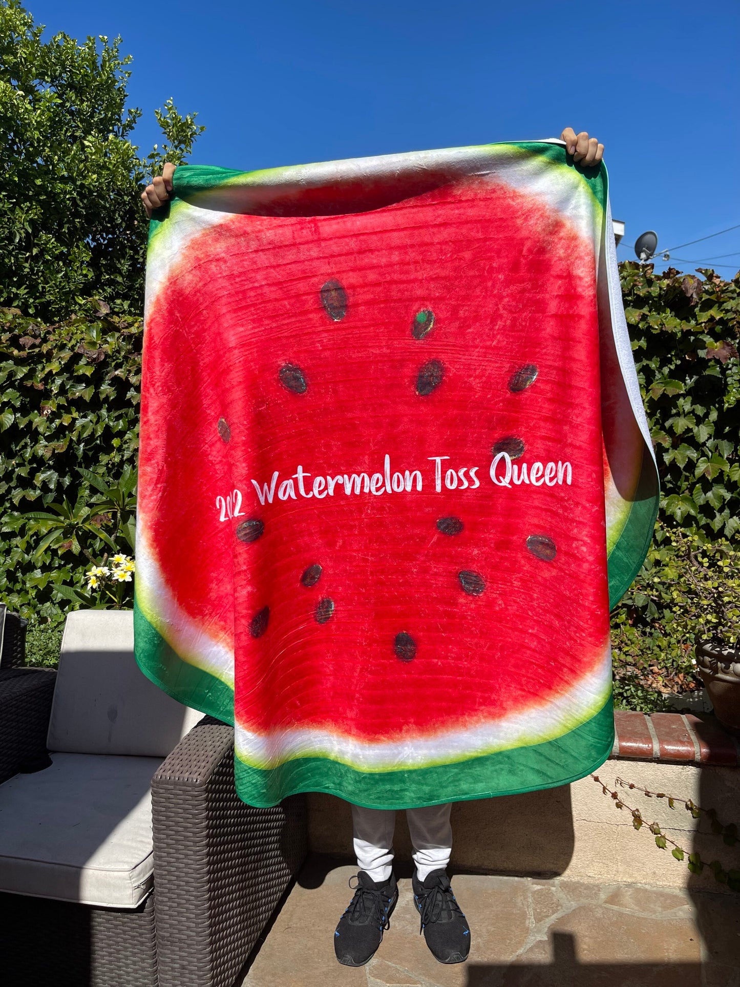 Personalized Round Watermelon Design Beach Towel, Personalized Beach Towel Personalized Name Bath Towel Custom Pool Towel Birthday Vacation
