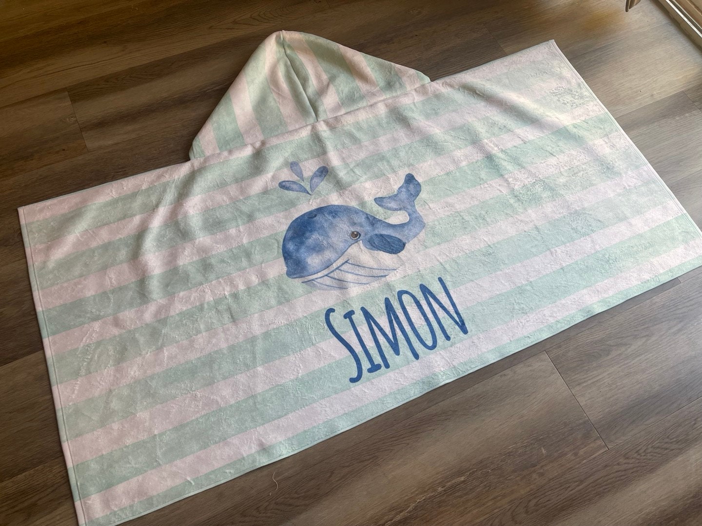 Sea Watercolor Large Personalized Beach Towel Personalized Name Bath Towel Custom Towel Beach Towel With Name Outside Birthday Vacation Gift