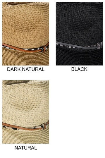 Gorgeous featuring a double trim with animal print and wide brim with inner adjustable band panama hat - CustomCooper