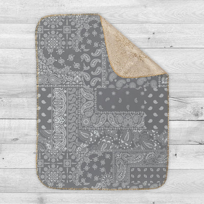 Bandana style Script Style pattern Sherpa blanket - CustomCooper