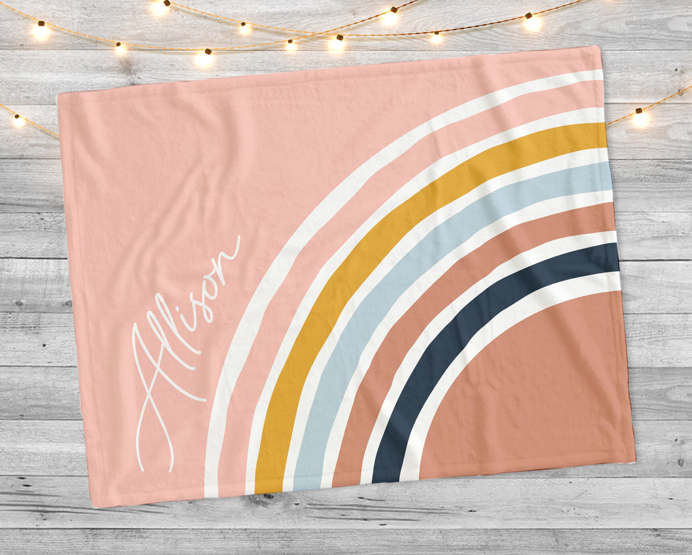 Pink Multi Rainbow personalize blanket, Minky or Sherpa custom blanket, Baby blanket, birthday gift idea