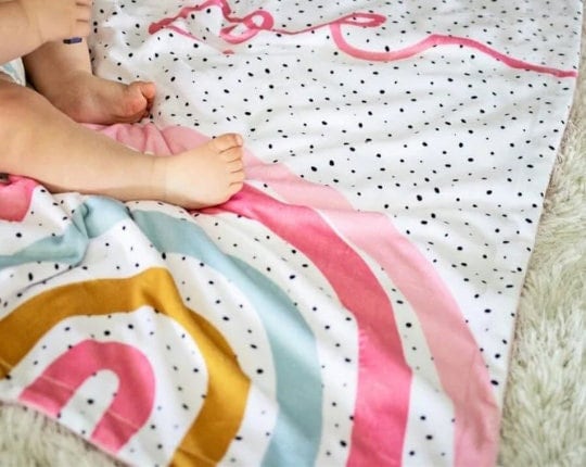 Pink Multi Rainbow personalize blanket, Minky or Sherpa custom blanket, Baby blanket, birthday gift idea - CustomCooper