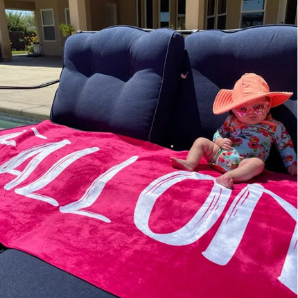 Bold Font Style Personalized Beach Towel Personalized Name Bath Towel Custom Pool Towel Beach Towel With Name Outside Birthday Vacation Gift - CustomCooper