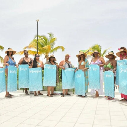 Sparkling Silver Name Personalized Beach Towel Personalized Name Bath Towel Custom Pool Towel Beach Towel With Name Birthday Vacation Gift - CustomCooper