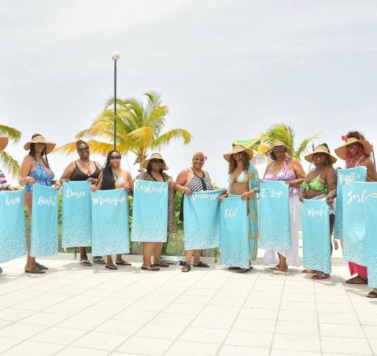 Sparkling Silver Name Personalized Beach Towel Personalized Name Bath Towel Custom Pool Towel Beach Towel With Name Birthday Vacation Gift - CustomCooper