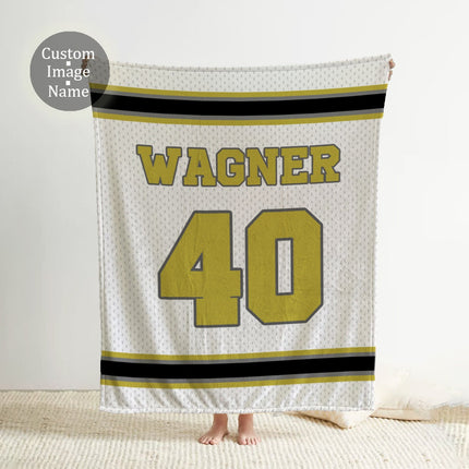 Sports Jersey Personalized blanket, Minky or Sherpa custom blanket, personalization blanket, birthday gift idea - CustomCooper