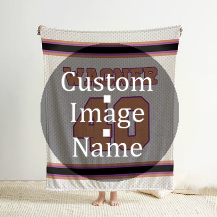 Sports Jersey Personalized blanket, Minky or Sherpa custom blanket, personalization blanket, birthday gift idea - CustomCooper