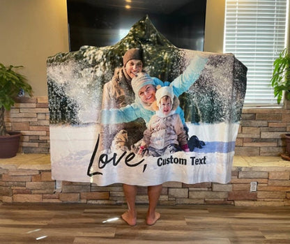 Retro Rainbow personalize Hoodie blanket, Mommy and Me Size , Sherpa custom Hoodie blanket, Baby Hoodie blanket, birthday gift idea