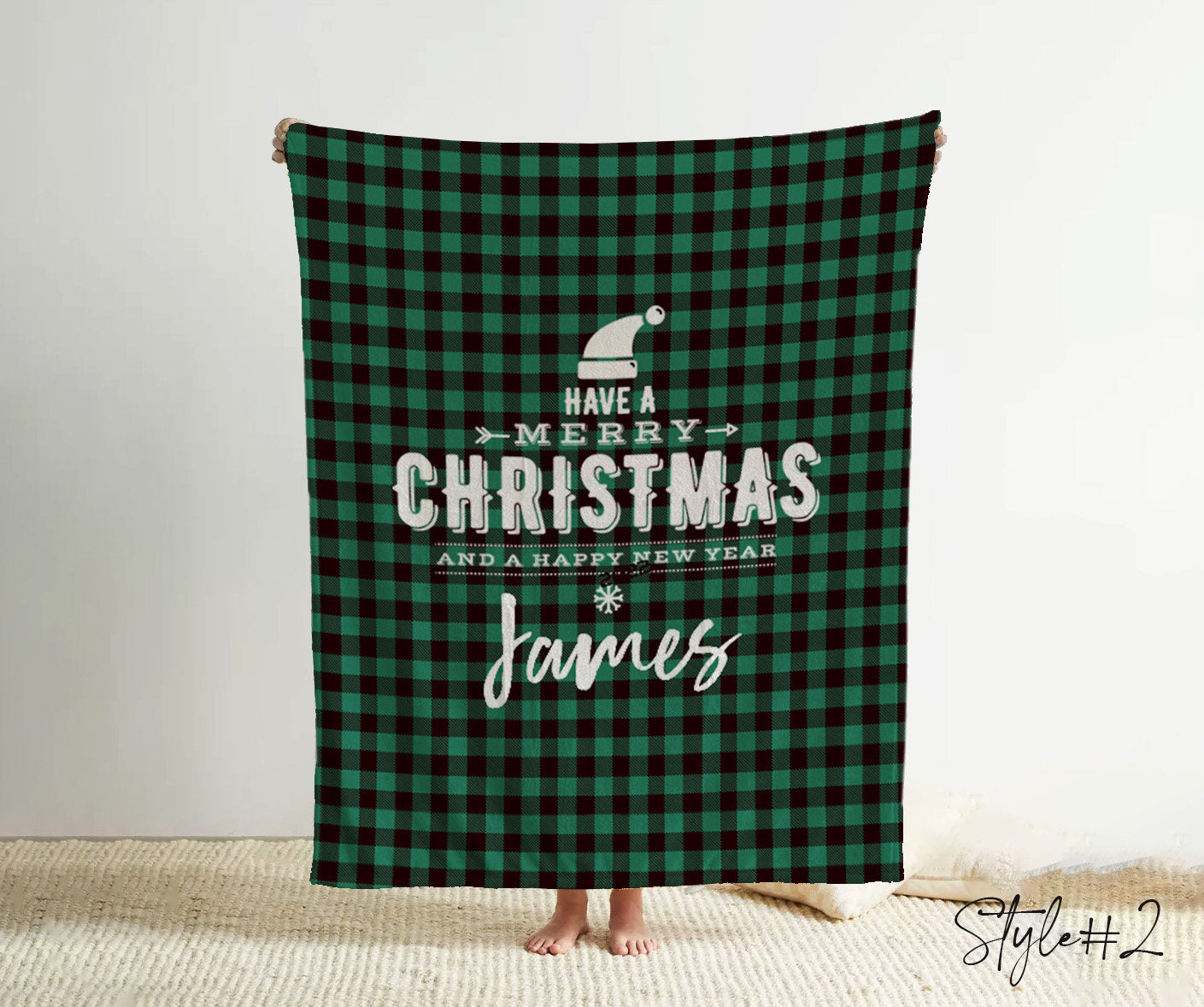 Personalized Christmas Design style blanket with Name, Custom blanket gift, Birthday Anniversary Gift