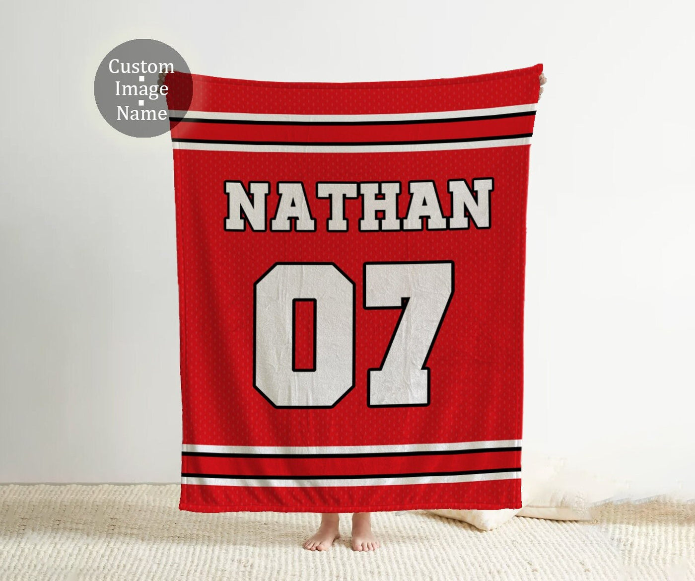 Sports Jersey Personalized blanket, Minky or Sherpa custom blanket, personalization blanket, birthday gift idea - CustomCooper