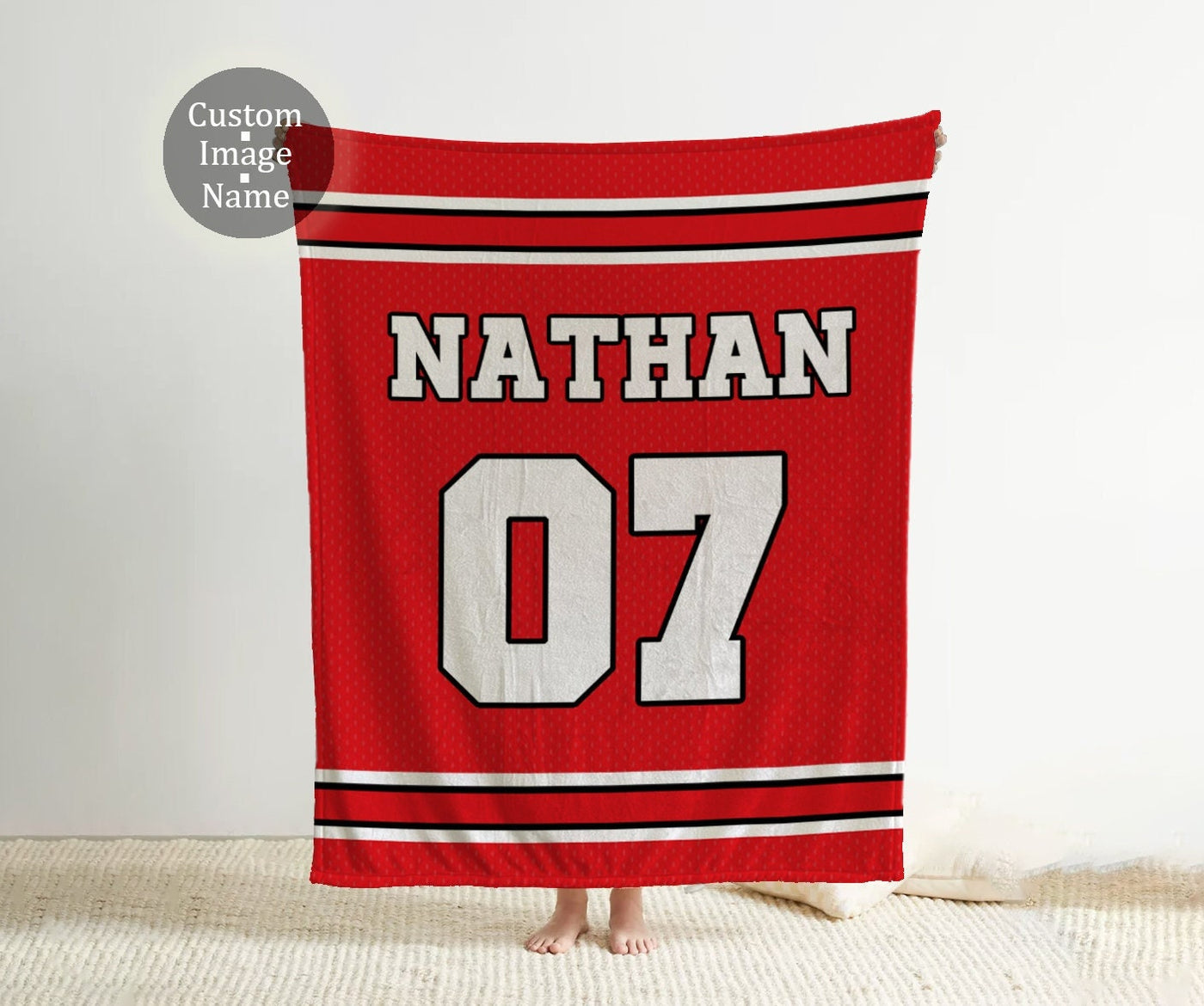 Sports Jersey Personalized blanket, Minky or Sherpa custom blanket, personalization blanket, birthday gift idea - CustomCooper