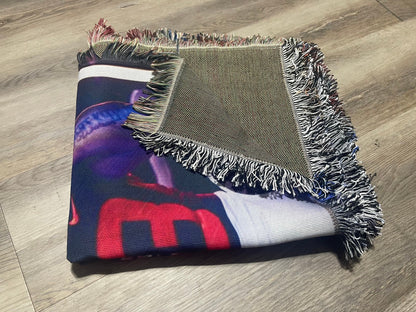 Personalized Four Photo Custom Sublimated Tapestry Woven Cotton Throw - Made in The USA (60"x54")