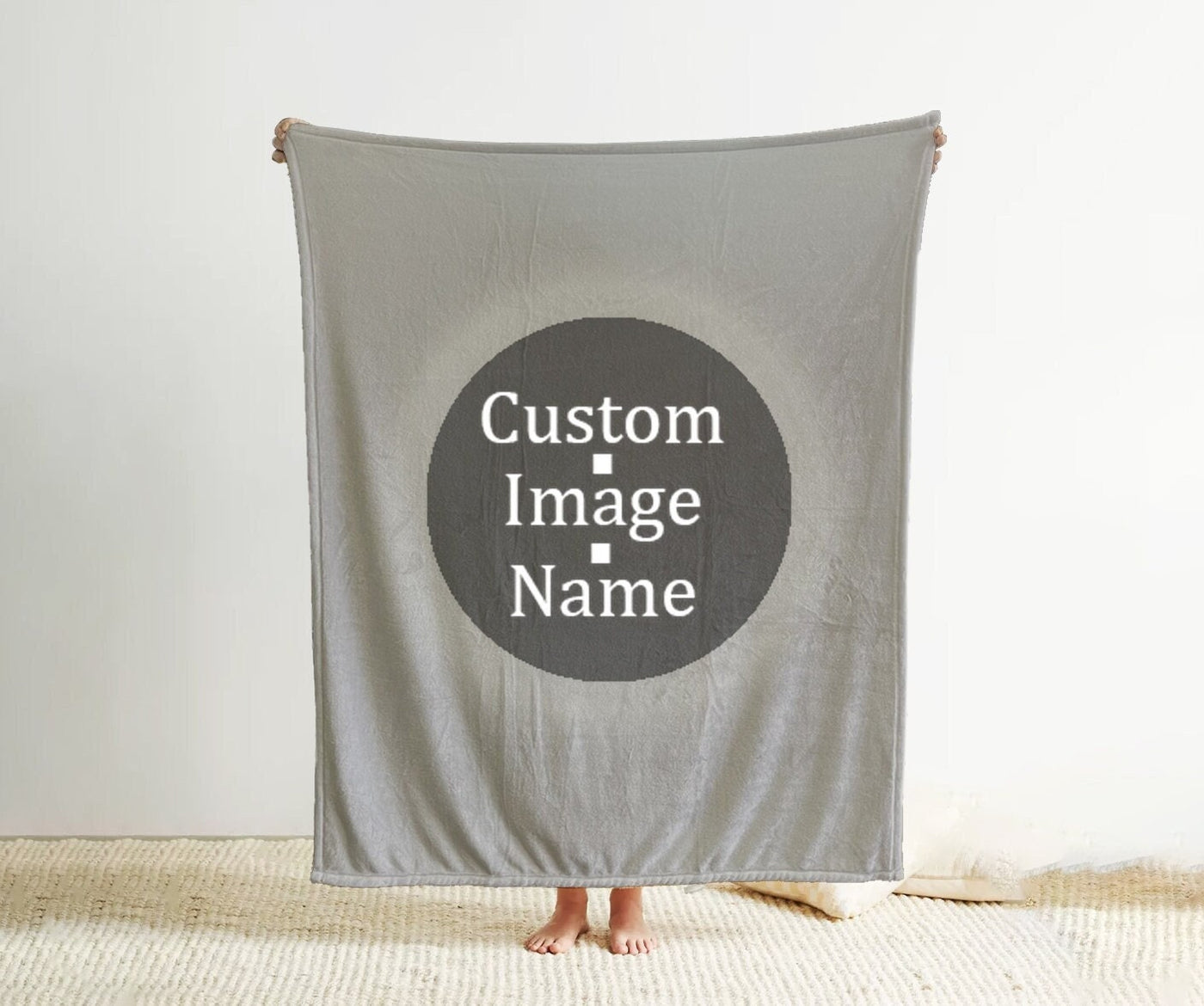 Personalized Watercolor floral in vintage rustic style blanket with Name, Custom blanket gift, Birthday Anniversary Gift - CustomCooper
