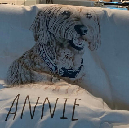 Custom Pet Tapestry Tapestry Woven Cotton Throw Blanket Using Pet Photo + Name Custom Dog Blanket Personalized