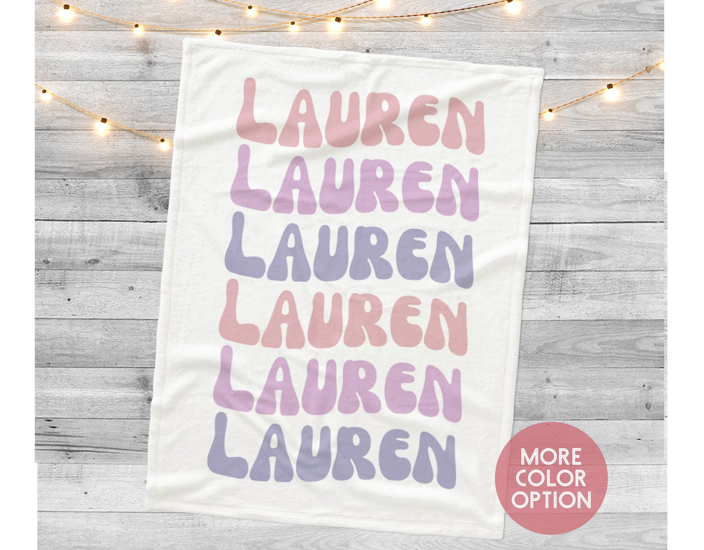 Watercolor Repeat Name personalize blanket, Minky or Sherpa custom blanket, Baby blanket, birthday gift idea - CustomCooper