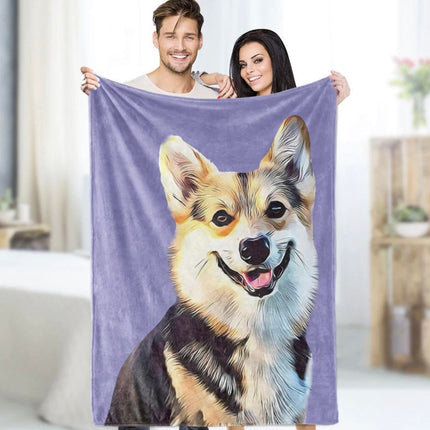 Custom Pet Blanket Using Pet Photo + Name Custom Dog Blanket Personalized Dog Blankets Cat Picture Blanket Pet Photo Blanket Dog Dad Gift - CustomCooper