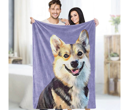 Custom Pet Blanket Using Pet Photo + Name Custom Dog Blanket Personalized Dog Blankets Cat Picture Blanket Pet Photo Blanket Dog Dad Gift