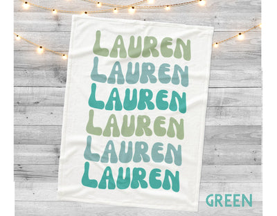 Watercolor Repeat Name personalize blanket, Minky or Sherpa custom blanket, Baby blanket, birthday gift idea - CustomCooper
