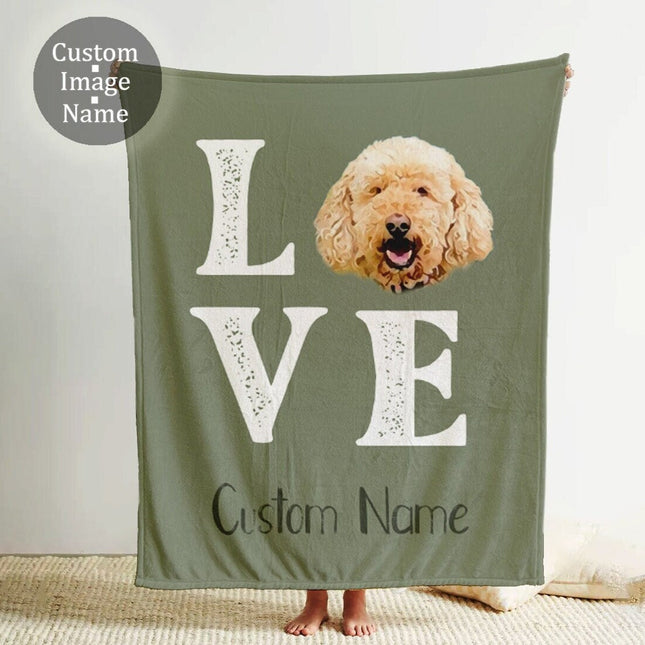 Custom Pet Blanket Using Pet Photo + Name Custom Dog Blanket Personalized Dog Blankets Cat Picture Blanket Pet Photo Blanket Dog Dad Gift - CustomCooper
