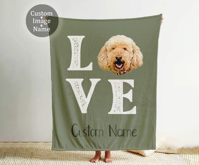 Custom Pet Blanket Using Pet Photo + Name Custom Dog Blanket Personalized Dog Blankets Cat Picture Blanket Pet Photo Blanket Dog Dad Gift - CustomCooper