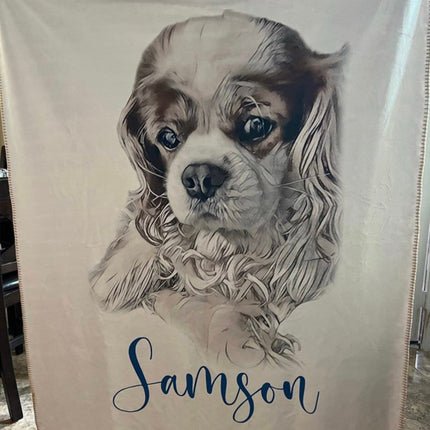Custom Pet Blanket Using Pet Photo + Name Custom Dog Blanket Personalized Dog Blankets Cat Picture Blanket Pet Photo Blanket Dog Dad Gift - CustomCooper