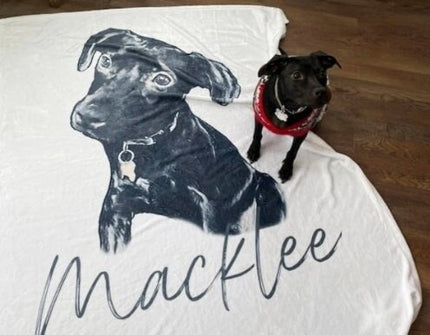 Custom Pet Blanket Using Pet Photo + Name Custom Dog Blanket Personalized Dog Blankets Cat Picture Blanket Pet Photo Blanket Dog Dad Gift - CustomCooper